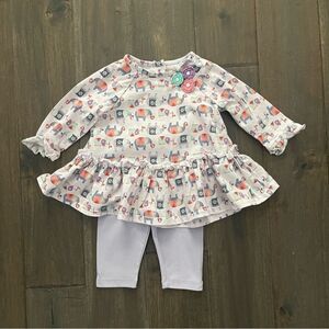 Pippa & Julie Lavender Elephants Outfit 18 mos